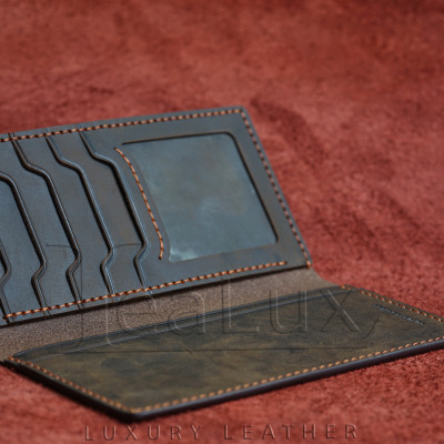 Ví Dài Mini Da Sáp Handmade Lealux Mini Long Wallet