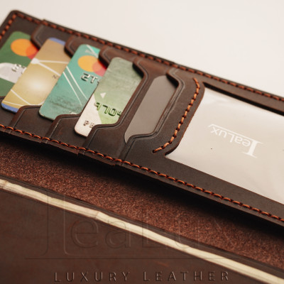 Ví Dài Mini Da Sáp Handmade Lealux Mini Long Wallet