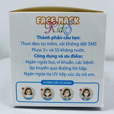 Hộp 50 Khẩu Trang Trẻ Em Kháng Khuẩn FAMAPRO 4 Lớp