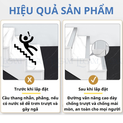 Nẹp Nhôm Chống Trơn Trượt Cầu Thang Chữ L Chống Thấm Nước, Té Ngã An Toàn Cho Trẻ Em, Người Lớn