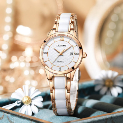 Đồng hồ nữ chính hãng LEONIDAS LD80126-1 Kính sapphire ,chống xước ,Chống nước 30m ,Bh 24 tháng,Máy điện tử(Pin)