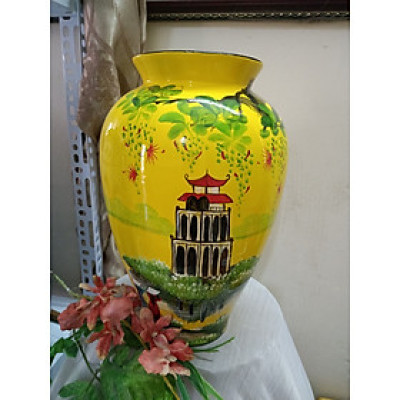 Bình hoa vẽ phong cảnh gốm sứ Bát Tràng