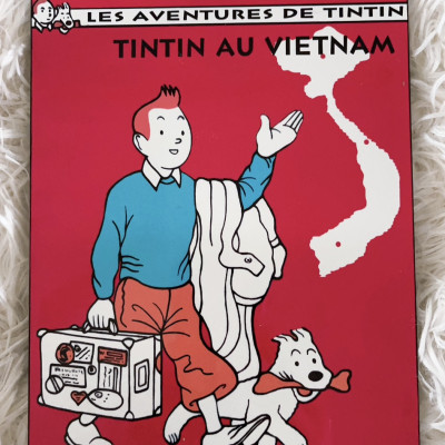 Tranh sơn mài - Tin Tin Việt Nam - Phong cách Retro - Văn hoá Đông Dương hòa quyện