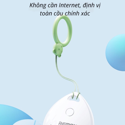 Định Vị Remax DropTag RT-G2302, Định Vị Không Giới Hạn Khoảng Cách + Tặng pin + dây đeo - Hàng chính hãng
