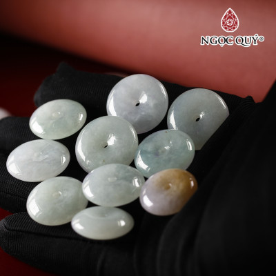 Dây chuyền đồng điếu cẩm thạch - ngọc phỉ thúy type A chất nếp băng 18~20mm - Ngọc Quý Gemstones