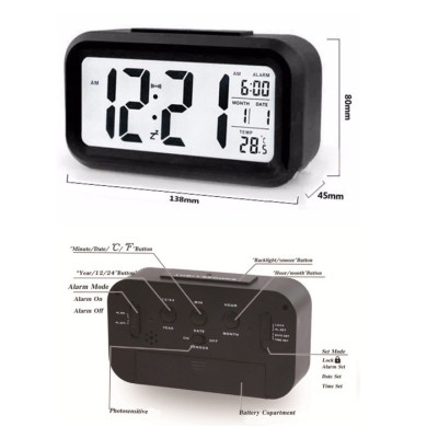 Đồng Hồ Thông Minh Đồng Hồ Báo Thức có Đèn Nền Đồng Hồ điện tử Kỹ Thuật Số Sáng Tạo 206758