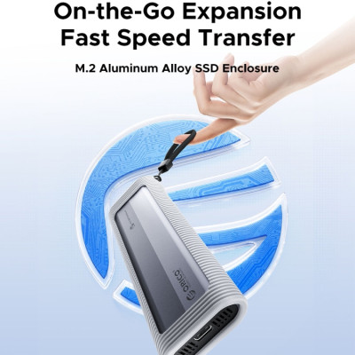 Hộp ổ cứng SSD ORICO TypeC M.2 Dual NVME+SATA ( NGFF ) AXM2S-G2-V1-GY-BP - Hàng Chính Hãng