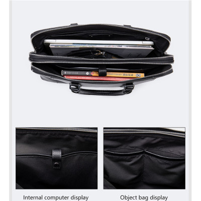 Cặp công sở nam cao cấp BHM0168 Da bò nguyên tấm, vừa laptop 14inch