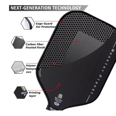 ￼Free ship Vợt Pickleball Mars Monster Planet Mặt Nhám Carbon Đánh Bao Ngon