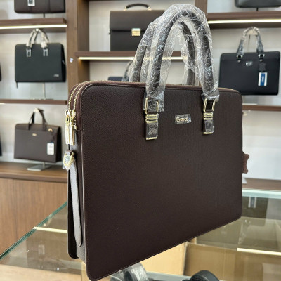 Cặp Da Công Sở Túi Xách Nam Chính Hãng GENCE CDX19 Da Bò Cao Cấp Màu Nâu