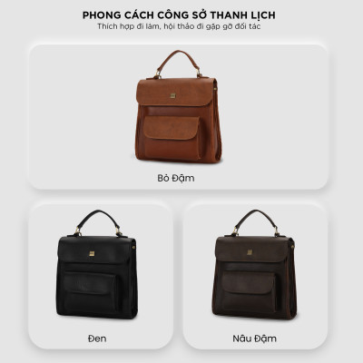 Túi đeo chéo công sở nhỏ gọn IDIGO FBP2 - 5063, balo da nam nữ đi làm cao cấp