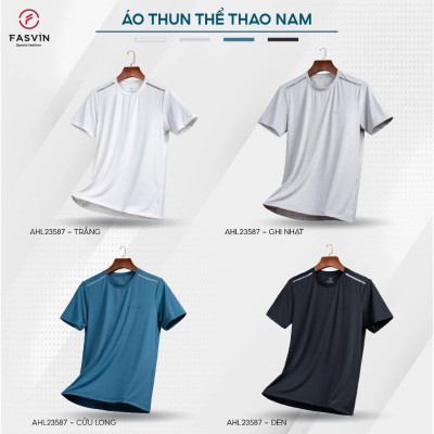 Áo thun lạnh thể thao nam Fasvin AHL23587.HN chất Nylon mềm mát co giãn mạnh