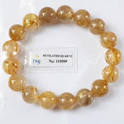 Vòng Tay Thạch Anh Tóc Vàng Tự Nhiên 11mm