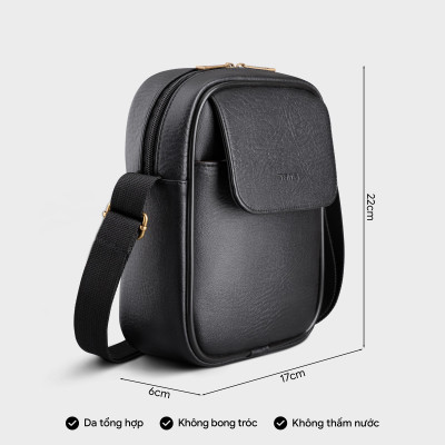 Túi Trita ( Thời trang nam phối nắp gập - Túi đeo chéo da RTN14 )
