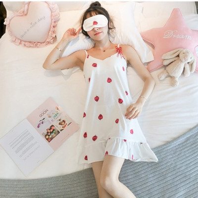 Đầm mặc nhà, đầm ngủ, đầm 2 dây có mút ngực dày dặn, hình dâu siêu xinh HB21