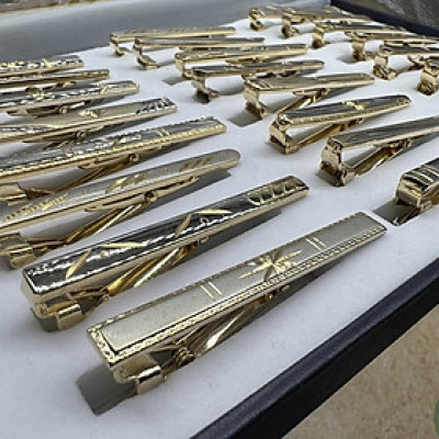 Kẹp Cà vạt nam kim loại khắc Laze 6cm Giangpkc _ Mẫu ngẫu nhiên