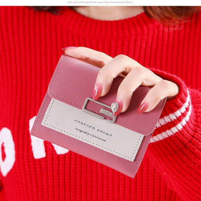 Bóp ví nữ mini gấp gọn cầm tay nút bấm chữ nhật cách điệu thời trang - Hàng cao cấp