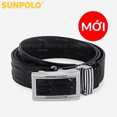 Thắt Lưng, Dây Nịt Nam Da Bò SUNPOLO Khóa cài tự động BSAL02 (Đen)