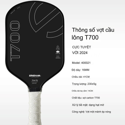 Vợt Pickleball Mặt Nhám Full Cacbon T700 Dày 16mm,Siêu Bền + Tặng Kèm Túi Chống Sốc Và 4 Bóng