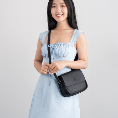 Túi Yuumy ( Thời trang nữ phối nắp gập size 21 - Túi đeo chéo da Bergen YN273 )