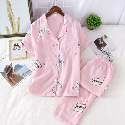 Pijama sau sinh thô đũi, đồ bộ mặc nhà ngắn tay mặc hè cực mát Azuno AZ2992