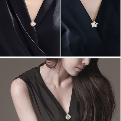 Set ghim cài áo mini, 10 nút cài áo siêu xinh, trâm cài cổ áo chống hở nhiều kiểu lựa chọn