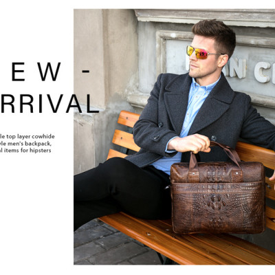 Túi xách nam DA BÒ THẬT họa tiết cá sấu – BEE GEE CCS5549