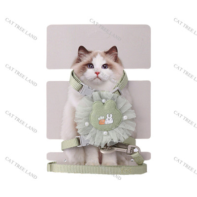 DÂY DẮT YẾM HOA THỎ DÀNH CHO CHÓ MÈO SIZE S (bản 1.0cm)