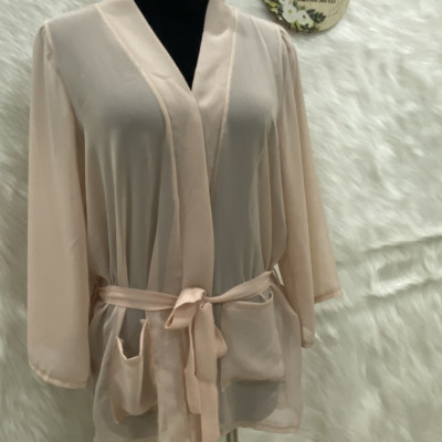 Áo choàng ngủ đơn giản kiểu nhật có 2 túi chất vải voan mỏng mềm nhẹ CDAN80
