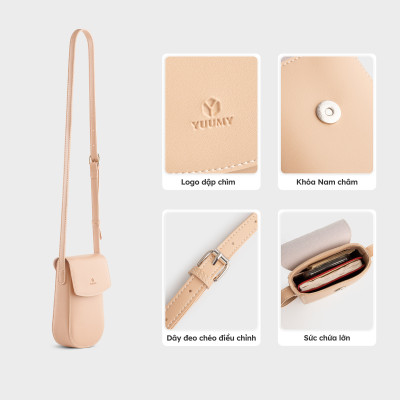 Túi Yuumy ( Thời trang nữ mini dáng đứng nắp gập thanh lịch - Túi đeo chéo da Seasand YN258 )