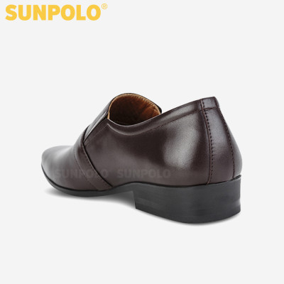Giày tây nam da bò đế cao su mũi nhọn SUNPOLO TAY-07