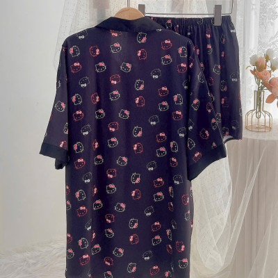 Bộ Đồ Ngủ Hello Kitty Xinh Xắn Lụa Quảng Châu Cao Cấp