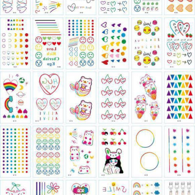 770 Hình xăm dán tatoo mặt cười icon emoji vui nhộn võ tắc thiên dán tay mặt trán