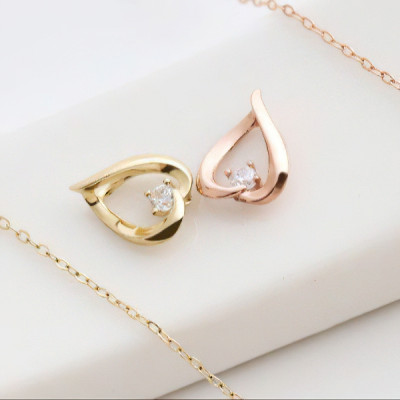 Set Dây Chuyền Vàng 14K Mặt Trái Tim - MOON Jewelry