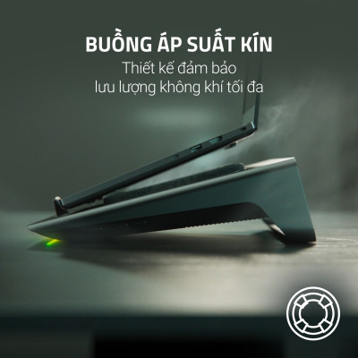 Đế tản nhiệt Razer Laptop Cooling Pad | 14" đến 18" inch | 3 Cổng USB-A 2.0 Kết Nối | Nhiệt Độ Mát lên tới 16 Độ | Hàng Chính Hãng