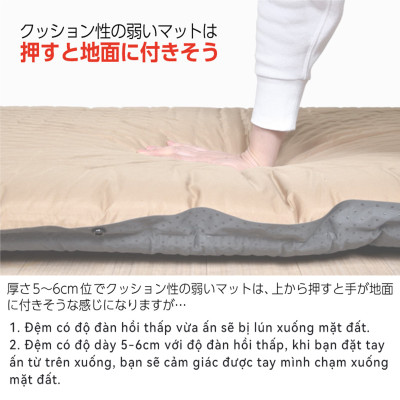 Lysin - đệm nằm dã ngoại (rộng 70cm dày 8cm, chất liệu polyetylen) tự bơm hơi thoảng mái chống thấm nước cắm trại ngoài trời, picnic, du lịch camping có thể liên kết với nhau