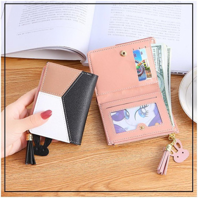 Ví Nữ Mini Ngắn Cầm Tay Phong Cách Hàn Quốc phụ kiện dây đeo trái tim (có hàng sẵn) (Hàng Chính Hãng)