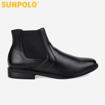 Giày Boots Nam Cổ Cao Da Bò SUNPOLO BOOT01 (Đen)