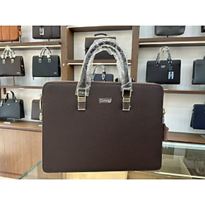 Cặp Da Công Sở Túi Xách Nam Chính Hãng GENCE CDX19 Da Bò Cao Cấp Màu Nâu