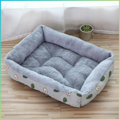 Nệm bông lông cho chó mèo (Size 42x31cm phù hợp cho các bé) Nệm Hai Lớp Cao Cấp (Màu Ngẫu Nhiên) Đệm Vải Bền ấm lót lông chữ nhật cho Các Loại thú cưng chống xê dịch có thể dùng với thảm mùa hè Leash 016