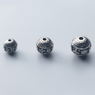 Charn bạc hình cầu họa tiết xỏ ngang - Ngọc Quý Gemstones