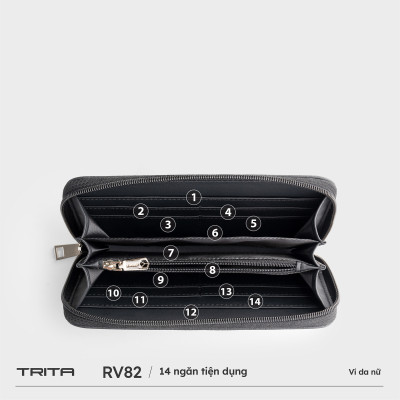 Ví Trita ( Thời trang nữ dáng dài cao cấp - Ví da RV82 )