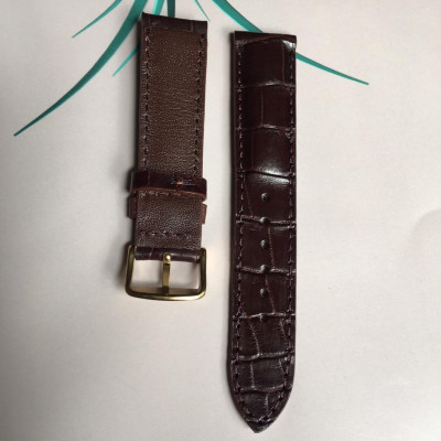 Dây Đồng Hồ Da Cá Sấu Thật Màu Nâu Đen 