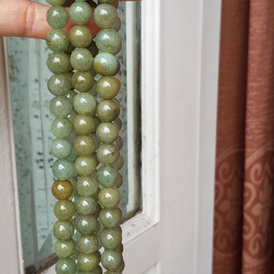 Vòng Chuỗi đeo Cổ Đá cẩm thạch tự nhiên hạt to size 9mm Màu xanh ngọc dầu bóng mượt đẹp nữ đeo cổ nhẹ nhàng mát của đá tự nhiên tâm bình yên Món quà tặng Mẹ và người thân và cho chính bản thân mình ý nghĩa ạ