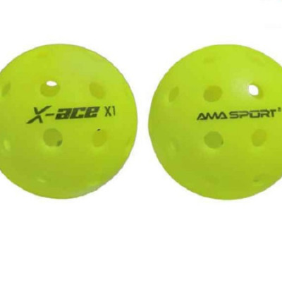 Qủa bóng Pickleball AMA SPORT, X-ace 40 lỗ, nặng 26g dường kính 74mm đạt tiêu chuẩn thi đấu quốc tế