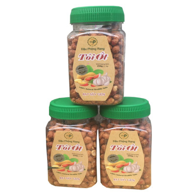 3 hũ đậu phộng sấy giòn tỏi ớt loại ngon MỖI HŨ 250G