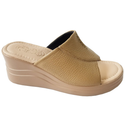 Dép Đế Xuồng Nữ BIGBEN Da Bò Thật Cao 7 Phân DX58