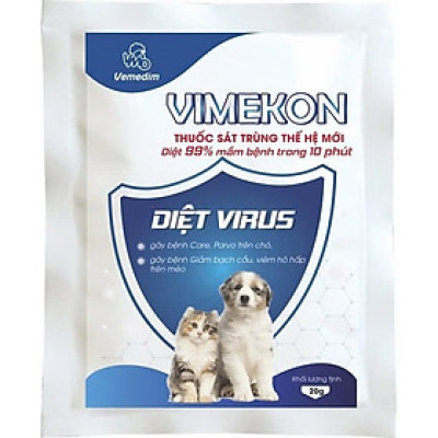 Vemedim Vimekon Bột Pha Nước Sát Trùng Chuồng Trai, Môi Trường thế hệ mới cho Chó Mèo - Gói 20g