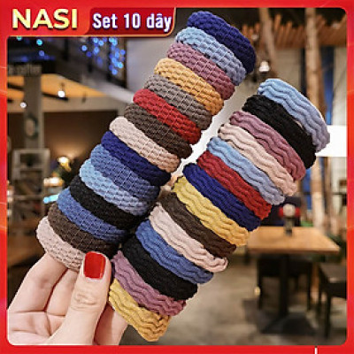Dây buộc tóc nữ Classic [Set 10 dây] NASI dễ thương phong cách hàn quốc thun cột tóc nữ co giãn tốt phụ kiện tóc giao ngẫu nhiên