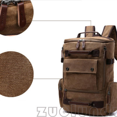 Balo Nam Thời Trang Du Lịch Cỡ Lớn Vải Bố Canvas Bền Chắc Phong Cách mới Dành Cho Đi Học, Dã Ngoại, Đi Phượt, Đựng Laptop (14-17")